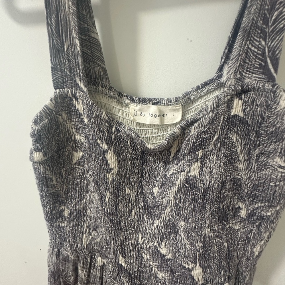 Gray And White Patterned Romper - image 1